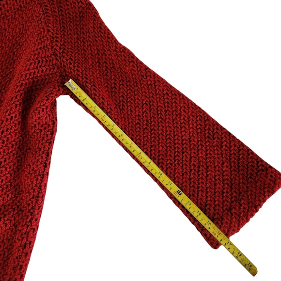 NORTHLAND VICOLO red black knit wool cashmere blend cardigan coat jacket - Picture 12 of 12